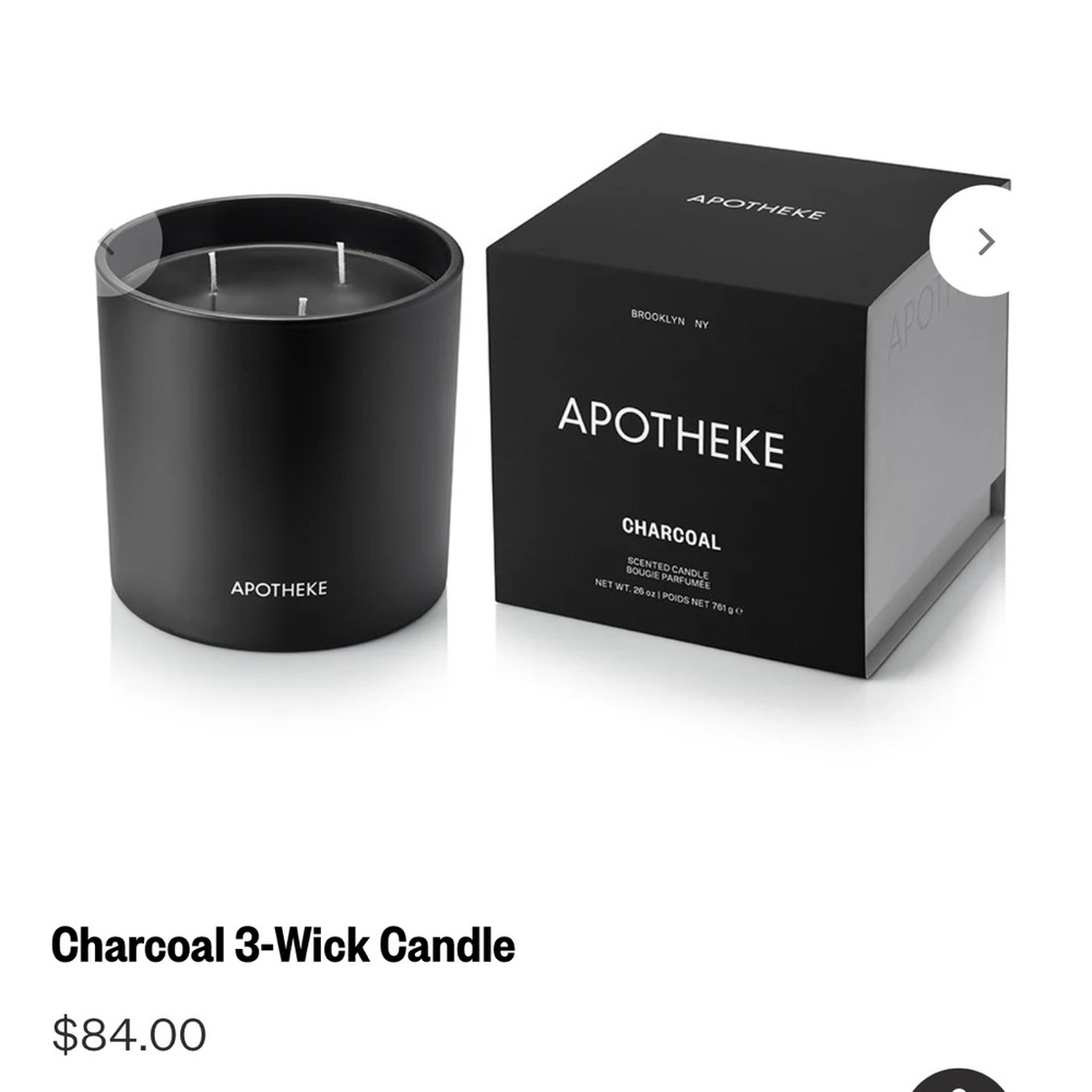 APOTHEKE Charcoal Home 3-Wick Luxury Candle ($84 MSRP) - Picture 2 of 4